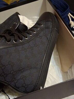 Gucci Black High-Top GG Canvas Sneakers